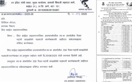 मीरा-भाईंदर महानगरपालिका में 358 पदों पर भर्ती, ऑनलाइन आवेदन 22 अगस्त से