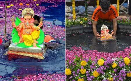 मुंबई में गणपति विसर्जन: 29,965 मूर्तियों का विसर्जन, बीएमसी ने बढ़ाए कृत्रिम तालाब, भक्तों ने दिया पर्यावरण संरक्षण का संदेश