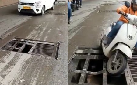 DN नगर-वर्सोवा रोड पर टूटा चैंबर बना मौत का जाल, AI वीडियो से जागरूकता फैलाई गई