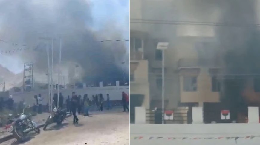 लद्दाख में राज्य का दर्जा और छठी अनुसूची की मांग पर हिंसक प्रदर्शन, BJP कार्यालय में तोड़फोड़ और आगजनी