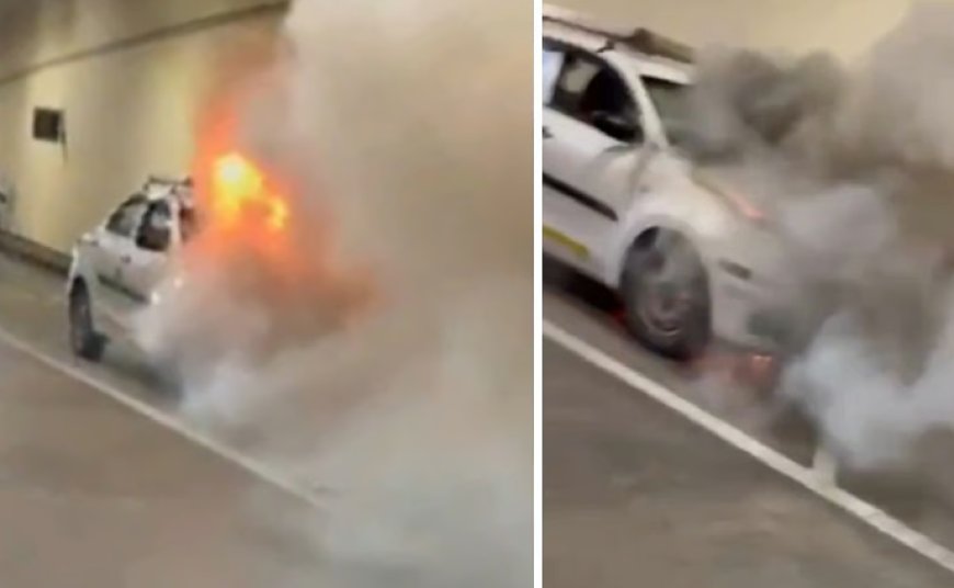 मुंबई कोस्टल रोड टनल में कार में आग, घंटों ठप रहा ट्रैफिक – कोई हताहत नहीं