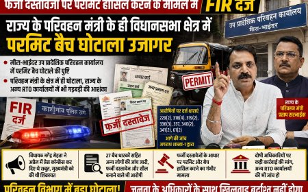 मिरा-भाईंदर RTO में फर्जी दस्तावेजों से परमिट घोटाला उजागर, 27 बैच धारकों पर FIR दर्ज