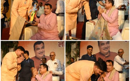 Mira-Bhayandar BJP Youth President Ranveer Vajpayee Meets Nitin Gadkari on His Birthday