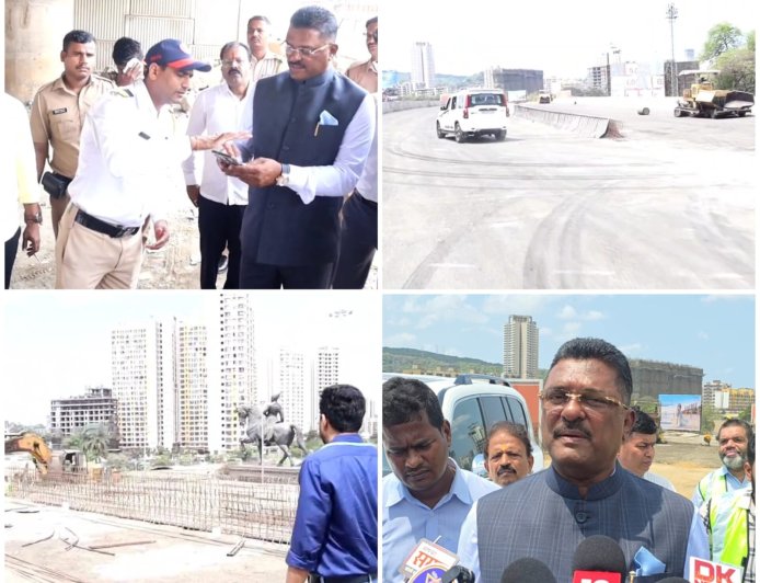 Transport Minister Pratap Sarnaik Inspects Western Express Highway Flyover Work; Target to Open by June 10