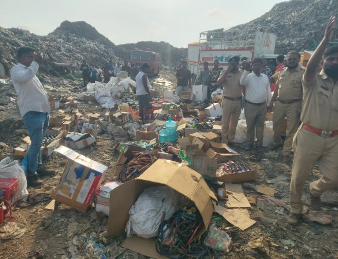 मीरा-भाईंदर वसई-विरार पुलिस की बड़ी कार्रवाई, ₹65 लाख की अवैध शराब और गुटखा नष्ट