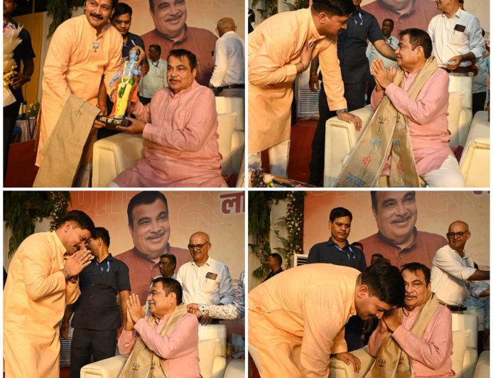 Mira-Bhayandar BJP Youth President Ranveer Vajpayee Meets Nitin Gadkari on His Birthday