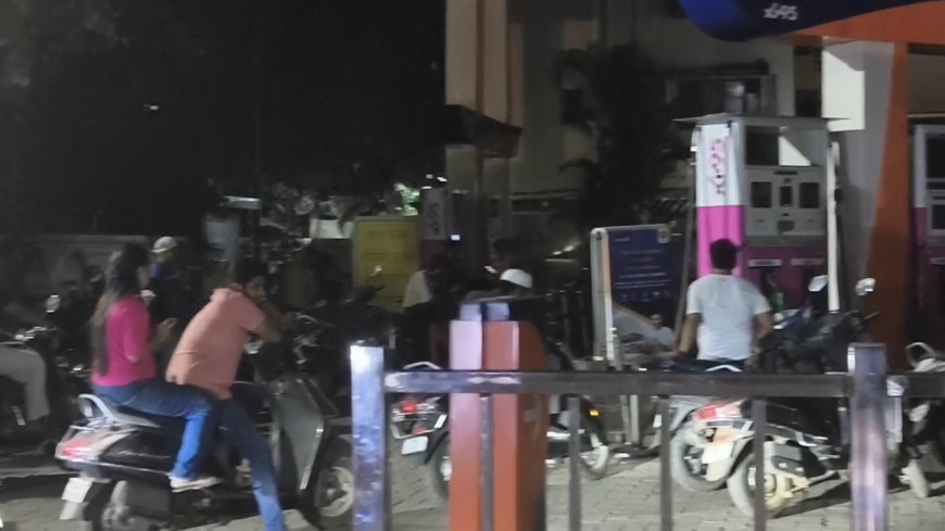 Technical Glitch at Indian Petrol Pump Near SK Stone Causes Long Vehicle Queues in Mira Road