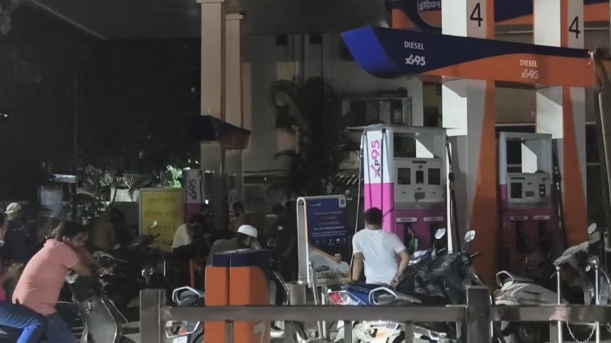 Technical Glitch at Indian Petrol Pump Near SK Stone Causes Long Vehicle Queues in Mira Road