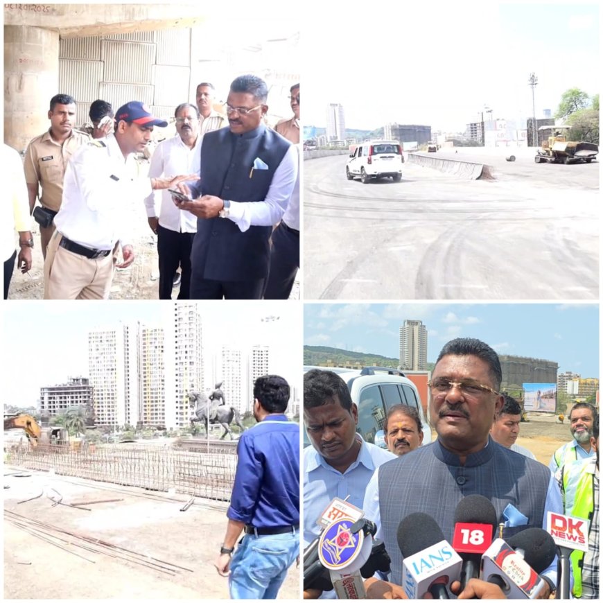 Transport Minister Pratap Sarnaik Inspects Western Express Highway Flyover Work; Target to Open by June 10