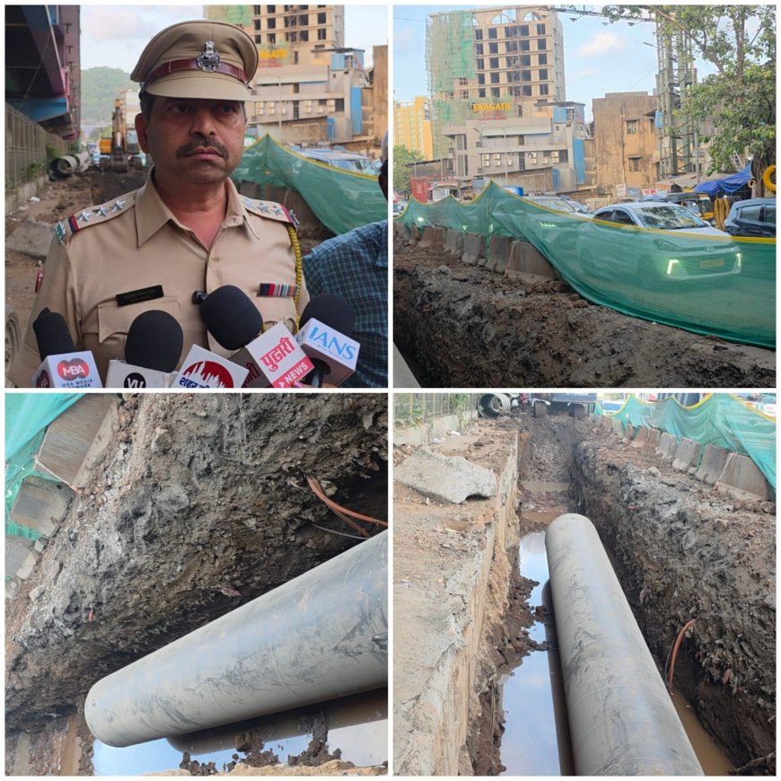 Traffic Police Direct Speedy Completion of Surya Water Pipeline Work Amid Kashimira Congestion