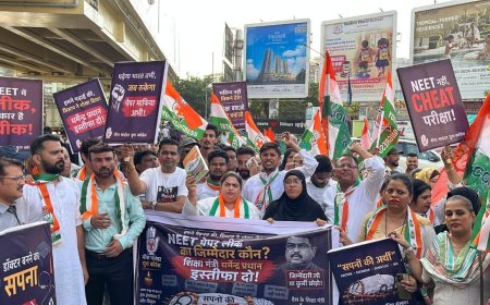 Mira-Bhayandar Youth Congress Protests Over NEET Paper Leak, Demands Resignation of Education Minister Dharmendra Pradhan