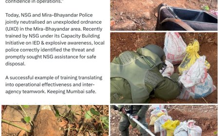 मीरा-भायंदर में बड़ा हादसा टला, उत्तन में मिला जिंदा गोला NSG ने किया निष्क्रिय