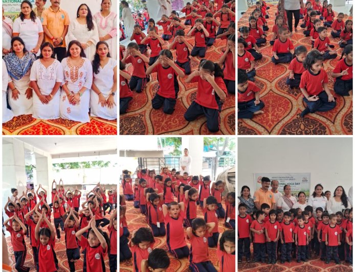 सेंट ऑगस्टियन स्कूल में अंतरराष्ट्रीय योग दिवस का भव्य आयोजन, सृष्टि फाउंडेशन और अभिलाषा एजुकेशन सोसायटी का संयुक्त प्रयास