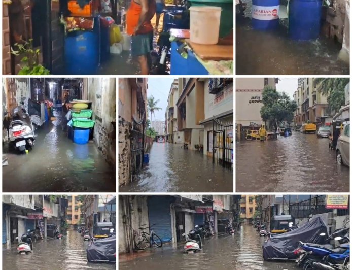 मूसलाधार बारिश से मिरा-भाईंदर बेहाल; भाईंदर पूर्व के कई इलाके जलमग्न, घरों में घुसा पानी