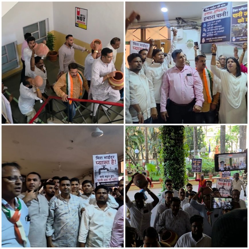 Congress Stages ‘Matka Phod’ Protest Against Water Shortage in Mira-Bhayandar, Warns of Intensified Agitation