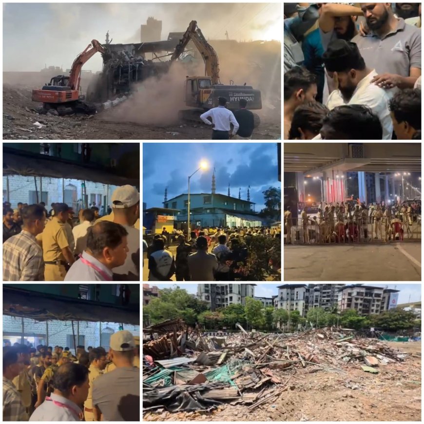 Bulldozer Action on Alleged Illegal Noori Mosque in Bhayandar; Civic Demolition Drive Completed Peacefully