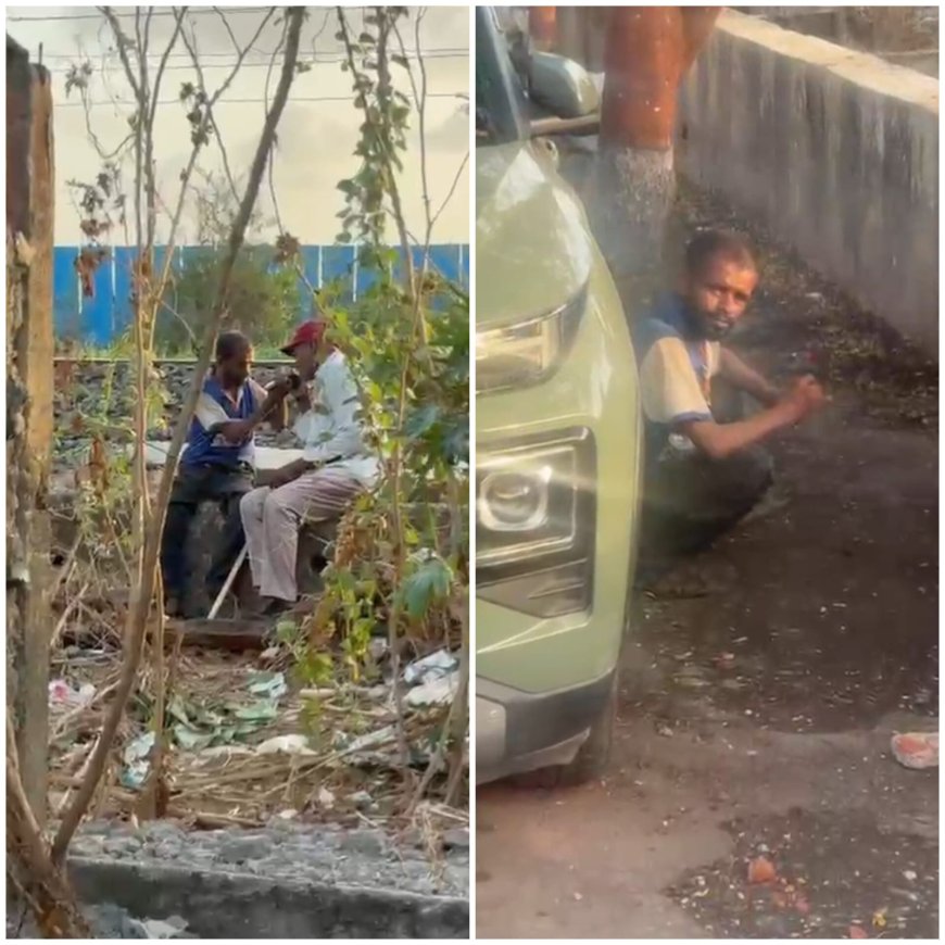 नशे के धुएं में खोता मीरा-भाईंदर! नयानगर में दिनदहाड़े चिलम पीते दिखे नशेड़ी