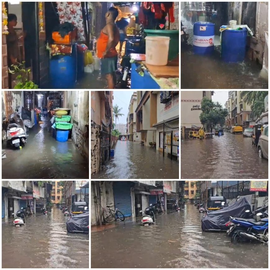 मूसलाधार बारिश से मिरा-भाईंदर बेहाल; भाईंदर पूर्व के कई इलाके जलमग्न, घरों में घुसा पानी