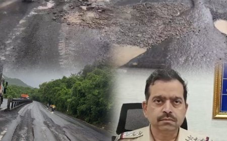 ठाणे-घोड़बंदर रोड पर गड्ढे भरने के लिए ट्रैफिक पुलिस की पहल, हादसों को रोकने के लिए शुरू हुआ अभियान