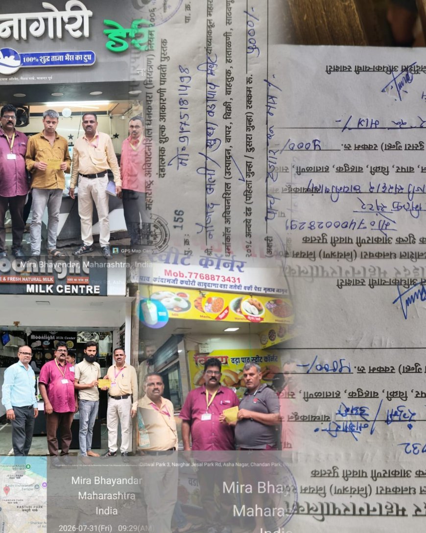 मीरा-भायंदर में सिंगल यूज प्लास्टिक पर कार्रवाई, 7 किलो प्लास्टिक जब्त, ₹15 हजार जुर्माना