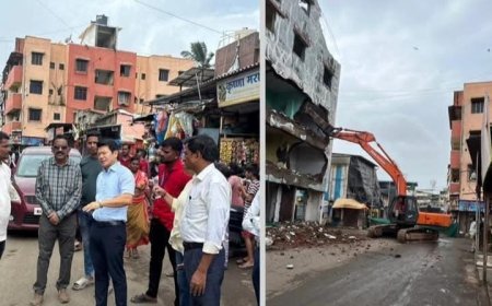 उत्तन नाका की खतरनाक 'सागर दर्शन' इमारत पर चला बुलडोजर, MBMC ने शुरू की कार्रवाई