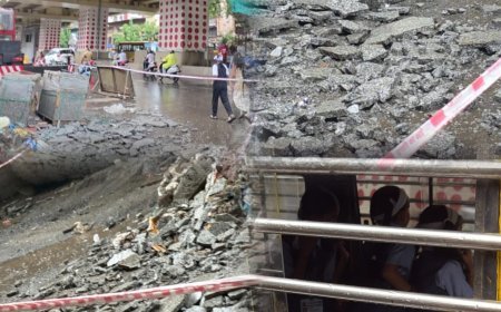 मेट्रो काम के दौरान वैन पर गिरे टाइल्स के टुकड़े, बाल-बाल बची बड़ी दुर्घटना