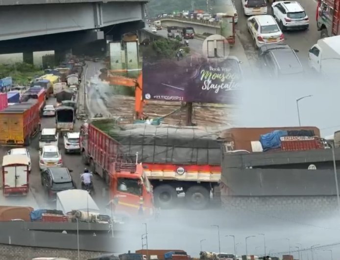 मुंबई-अहमदाबाद हाईवे पर भीषण जाम, 15 किलोमीटर तक वाहनों की लंबी कतार