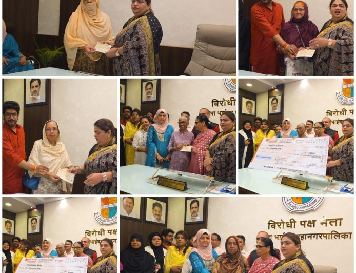 मुझफ्फर हुसैन के जन्मदिन पर सामाजिक पहल, निराधार महिलाओं को आर्थिक सहायता के चेक वितरित