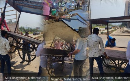 मीरा-भाईंदर में अतिक्रमण पर मनपा की कार्रवाई, फुटपाथों को कराया जा रहा कब्जामुक्त