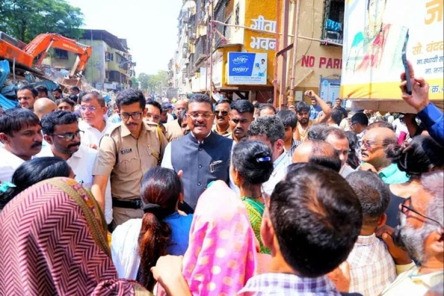 भाईंदर के देवकी अपार्टमेंट हादसे के बाद प्रताप सरनाईक ने लिया जायजा, प्रभावित परिवारों को मिलेगी अस्थायी छत